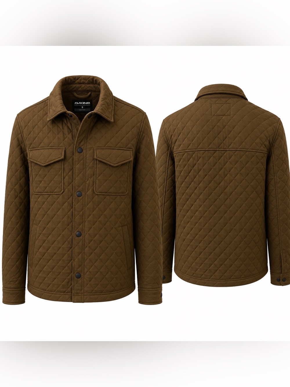 Dakine Men’s Quilted Shirt Jacket Brown Size S Snap Front NWT